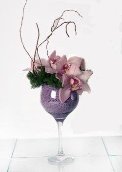  Ankara Polatl online iek gnderme sipari  cam ierisinde 3 adet kandil orkide