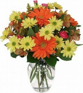  Polatlı hediye sevgilime hediye çiçek  vazo içerisinde karışık mevsim çiçekleri