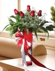 Camda 5 kırmızı gül tanzimi  Polatlıya çiçek Ankara çiçekçi telefonları 