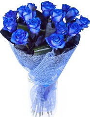 9 adet mavi gülden buket çiçeği  Polatlı Ankara hediye çiçek yolla 