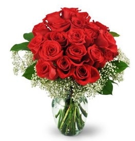 25 adet kırmızı gül cam vazoda  Polatlı Ankara çiçek , çiçekçi , çiçekçilik 